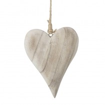 Natural Wooden Heart Hanging Dec