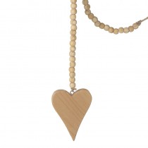 Wooden Heart With Beads Hanger